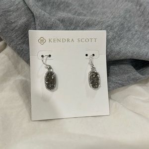 Kendra Scott Lee drop earrings Platinum Drusy